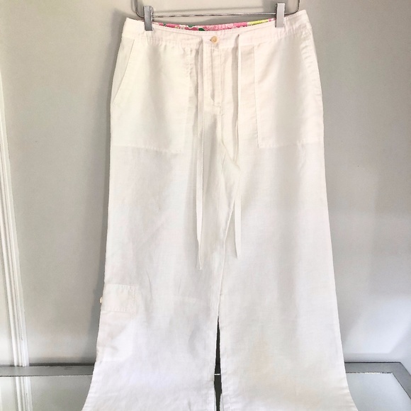 Lilly Pulitzer Pants - Lilly Pulitzer Wide Leg White Linen Pants